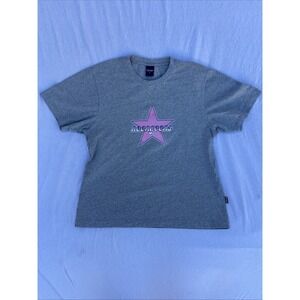 Noon Goons Grey Glitter Star T-Shirt Short Sleeve Size Medium Cotton Pink Star